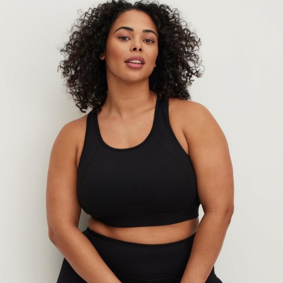 Torrid Low-Impact Wireless Longline Active Sports Bra, Black Sz 1 - Picture 1 of 6